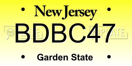 BDBC47 New Jersey License Plate