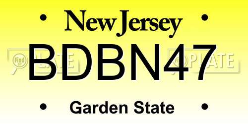 BDBN47 New Jersey License Plate
