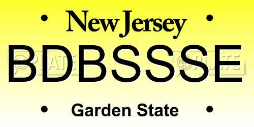 BDBSSSE New Jersey License Plate