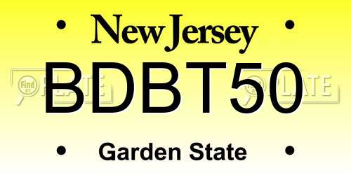 BDBT50 New Jersey License Plate