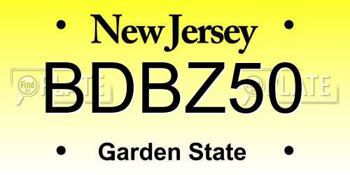 BDBZ50 New Jersey License Plate