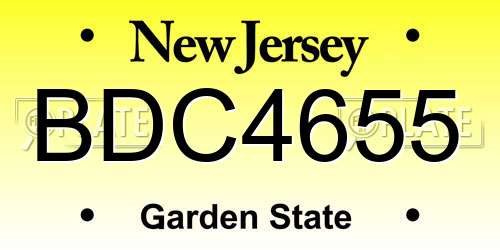 BDC4655 New Jersey License Plate