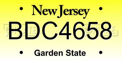 BDC4658 New Jersey License Plate
