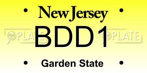 BDD1 New Jersey License Plate