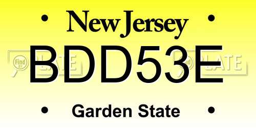 BDD53E New Jersey License Plate