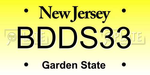 BDDS33 New Jersey License Plate