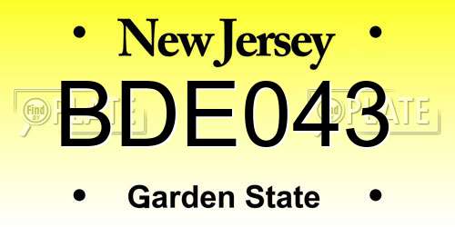 BDE043 New Jersey License Plate