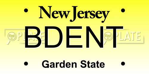 BDENT New Jersey License Plate
