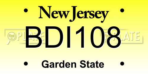 BDI108 New Jersey License Plate