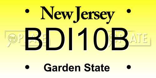 BDI10B New Jersey License Plate