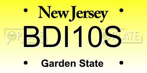 BDI10S New Jersey License Plate