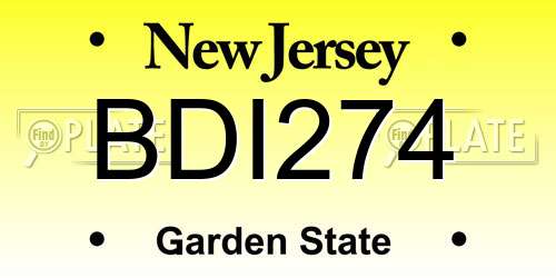 BDI274 New Jersey License Plate