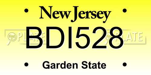 BDI528 New Jersey License Plate