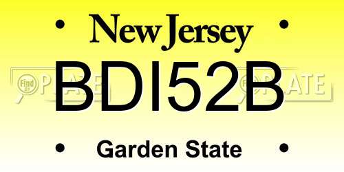 BDI52B New Jersey License Plate