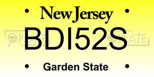 BDI52S New Jersey License Plate