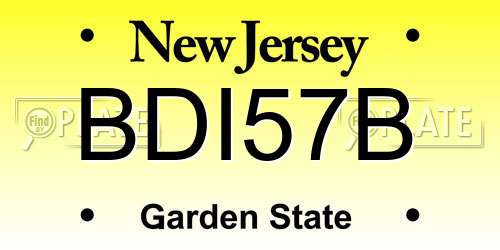 BDI57B New Jersey License Plate