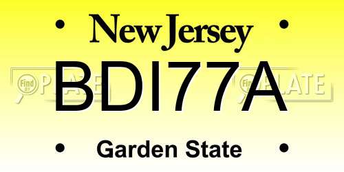 BDI77A New Jersey License Plate