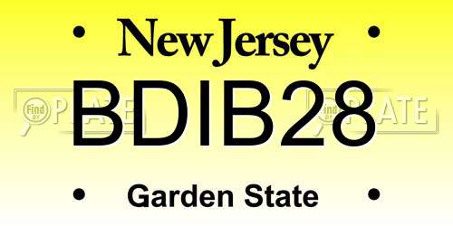 BDIB28 New Jersey License Plate