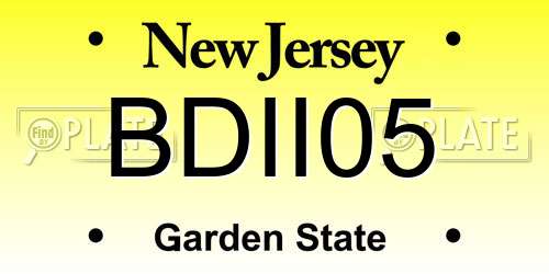 BDII05 New Jersey License Plate