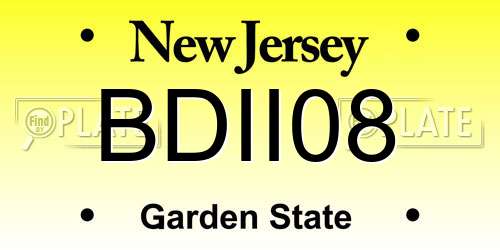 BDII08 New Jersey License Plate