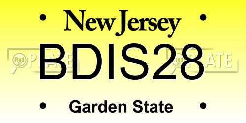 BDIS28 New Jersey License Plate