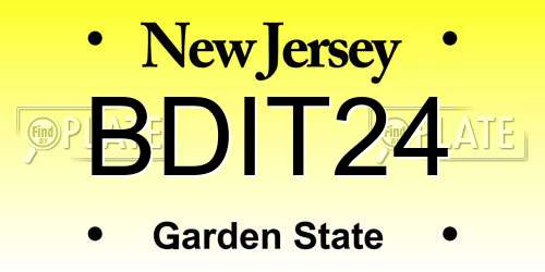 BDIT24 New Jersey License Plate