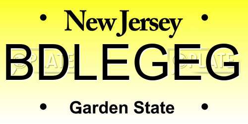 BDLEGEG New Jersey License Plate