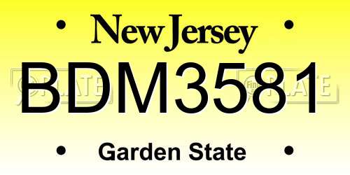 BDM3581 New Jersey License Plate