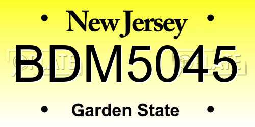BDM5045 New Jersey License Plate