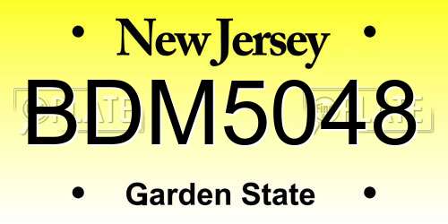 BDM5048 New Jersey License Plate