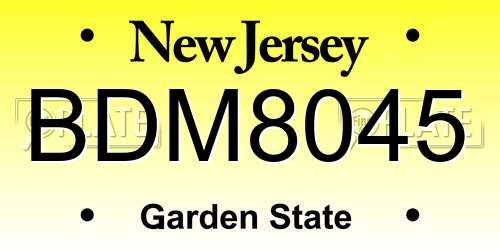 BDM8045 New Jersey License Plate