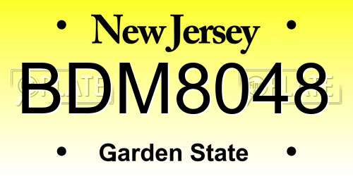 BDM8048 New Jersey License Plate