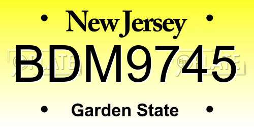 BDM9745 New Jersey License Plate