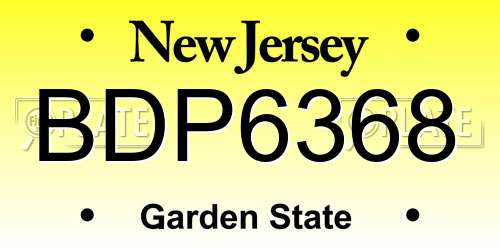 BDP6368 New Jersey License Plate