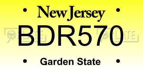 BDR570 New Jersey License Plate