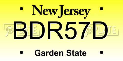 BDR57D New Jersey License Plate