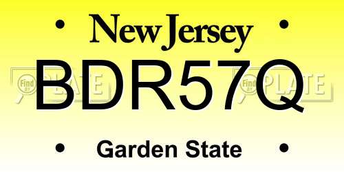 BDR57Q New Jersey License Plate