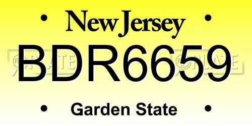 BDR6659 New Jersey License Plate