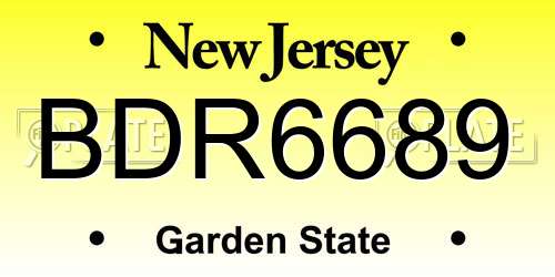 BDR6689 New Jersey License Plate