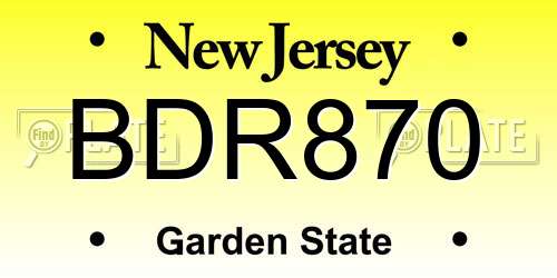 BDR870 New Jersey License Plate