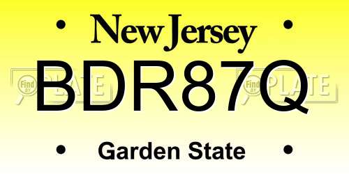 BDR87Q New Jersey License Plate