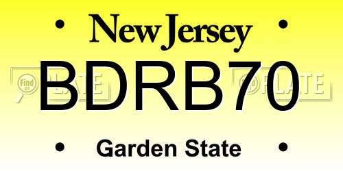BDRB70 New Jersey License Plate