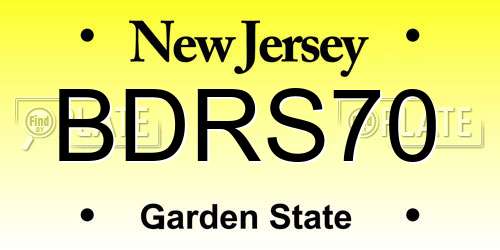 BDRS70 New Jersey License Plate