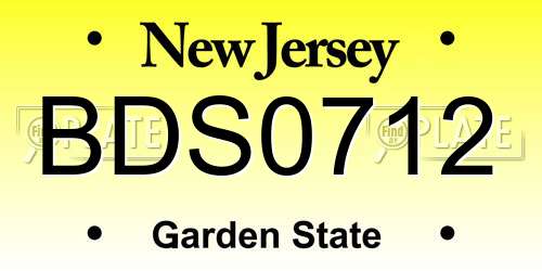 BDS0712 New Jersey License Plate