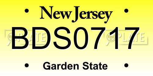 BDS0717 New Jersey License Plate