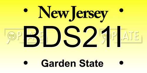 BDS21I New Jersey License Plate