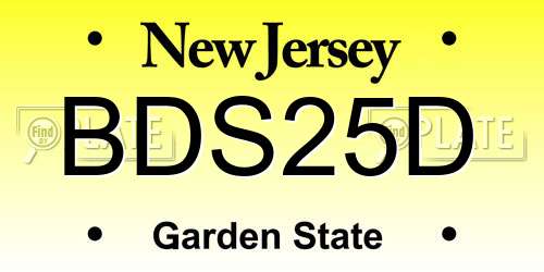 BDS25D New Jersey License Plate
