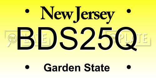 BDS25Q New Jersey License Plate