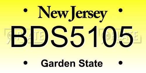 BDS5105 New Jersey License Plate