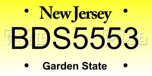 BDS5553 New Jersey License Plate